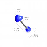 Piercing de langue UV 55 - Coeur relief