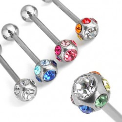 Piercing langue 46 - Deluxe multistrass