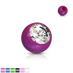 Boule UV unicolore avec strass 1,6mm
