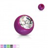 Boule UV unicolore avec strass 1,6mm