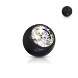 Boule UV unicolore avec strass 1,6mm