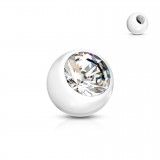 Boule UV unicolore avec strass 1,6mm