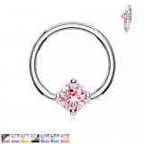 Piercing anneau 1,6mm 28 - Cristal rond