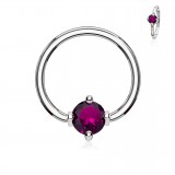 Piercing anneau 1,6mm 28 - Cristal rond