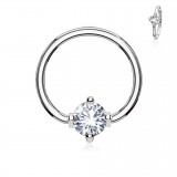 Piercing anneau 1,6mm 28 - Cristal rond