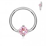 Piercing anneau 1,6mm 28 - Cristal rond