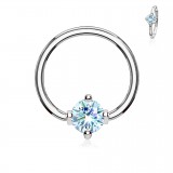 Piercing anneau 1,6mm 28 - Cristal rond