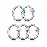 Piercing anneau 1,6mm 85 - Opale plate