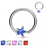 Piercing anneau 1,6mm 95 - Zirconium étoile