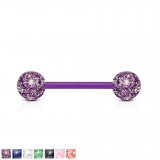 Piercing de langue UV 17 - Flexible paillettes