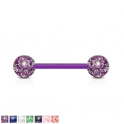 Piercing de langue UV 17 - Flexible paillettes
