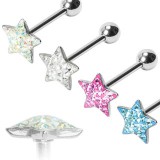 Piercing langue 61 - Multistrass étoile