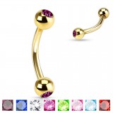 Piercing arcade plaqué-or 07 - Strass