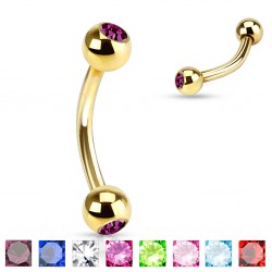 Piercing arcade plaqué-or 07 - Strass