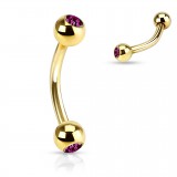 Piercing arcade plaqué-or 07 - Strass