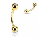 Piercing arcade plaqué-or 07 - Strass