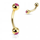 Piercing arcade plaqué-or 07 - Strass
