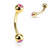 Piercing arcade plaqué-or 07 - Strass