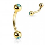 Piercing arcade plaqué-or 07 - Strass