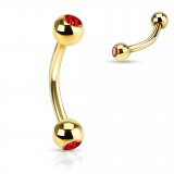 Piercing arcade plaqué-or 07 - Strass