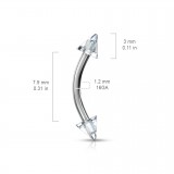 Piercing pour arcade acry 06 - UV unicolore pointes