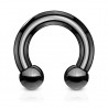 Piercing fer à cheval PVD black-line boules 2 à 6mm