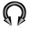 Piercing fer à cheval PVD black-line pointes 2 à 6mm
