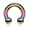 Piercing fer à cheval PVD rainbow boules 2 à 6mm