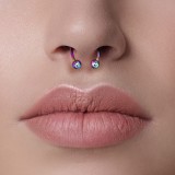 Piercing micro-circulaire 114 - PVD strass de face