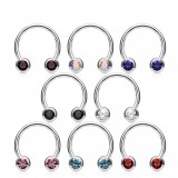 Piercing micro-circulaire 115 - Strass de face