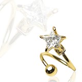 Piercing spirale 20 - Zircone étoile plaqué-or