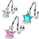 Piercing spirale 31 - Cristal étoile