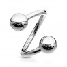 Piercing spirale boules en titane G23