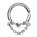 Piercing micro-bcr 168 - Chaînette trois strass