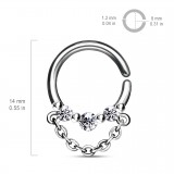 Piercing micro-bcr 168 - Chaînette trois strass