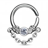 Piercing micro-bcr 167 - Chaînette et strass transparent