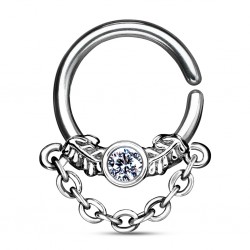 Piercing micro-bcr 167 - Chaînette et strass transparent