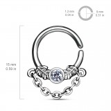 Piercing micro-bcr 167 - Chaînette et strass transparent