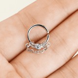 Piercing micro-bcr 167 - Chaînette et strass transparent
