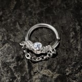 Piercing micro-bcr 167 - Chaînette et strass transparent
