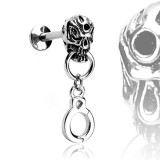 Piercing micro-labret 118 - Crâne et menottes