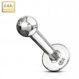 Piercing micro-labret OR-14k blanc boule