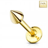 Piercing micro-labret OR-14k jaune pointe