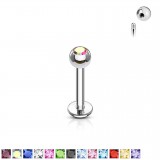 Piercing micro-labret boule strass titane G23