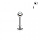 Piercing micro-labret boule strass titane G23