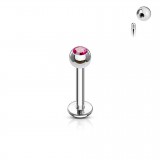 Piercing micro-labret boule strass titane G23