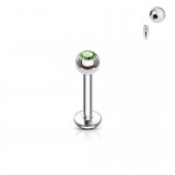 Piercing micro-labret boule strass titane G23