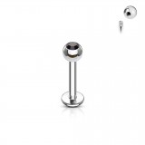 Piercing micro-labret boule strass titane G23