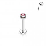 Piercing micro-labret boule strass titane G23