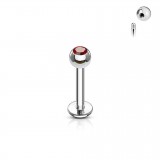 Piercing micro-labret boule strass titane G23